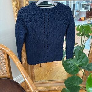 Barneys New York Women's Navy Blue Knit Sweater